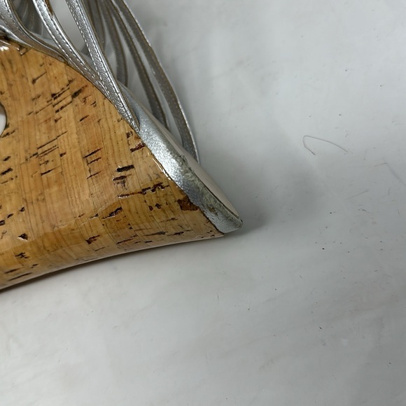 Dior Metallic Silver Wedge Platform Slide Sandals Size 39 - Picture 11 of 15